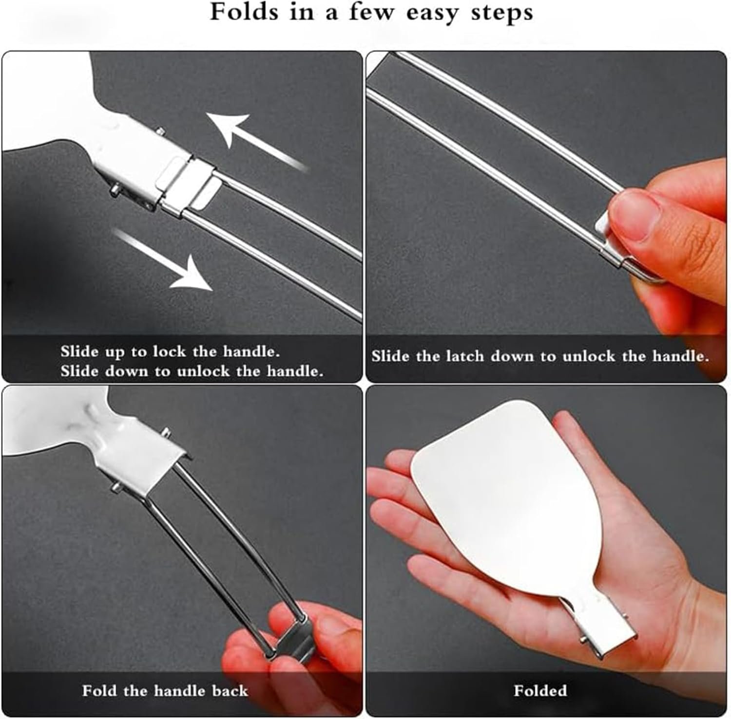 Camping Cooking Utensil Set Foldable 304 Stainless Steel Spa - Imagen 4