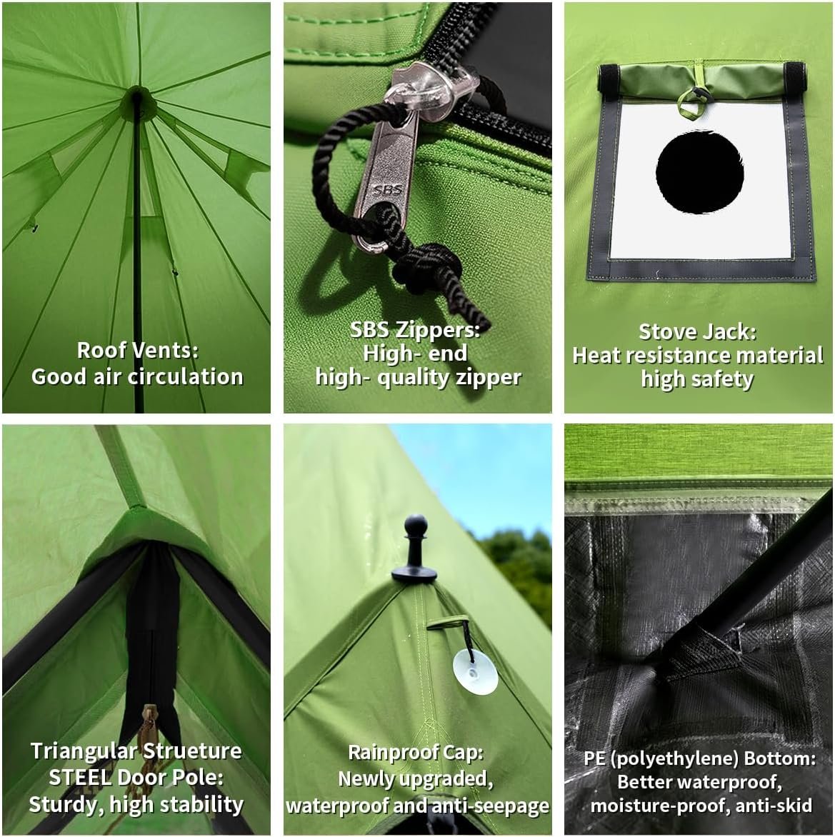 Tienda de campaña de yurta de lona con gato de estufa, tiend - Imagen 7