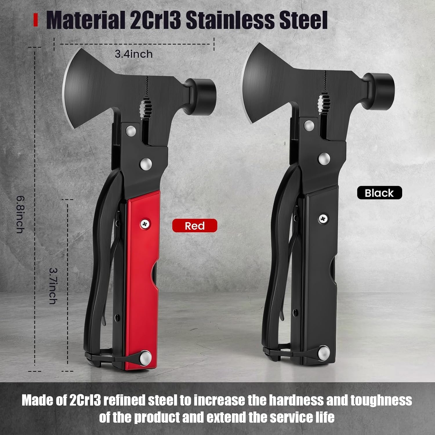 Martillo de hacha multiherramienta 14 en 1, equipo de campam - Imagen 4