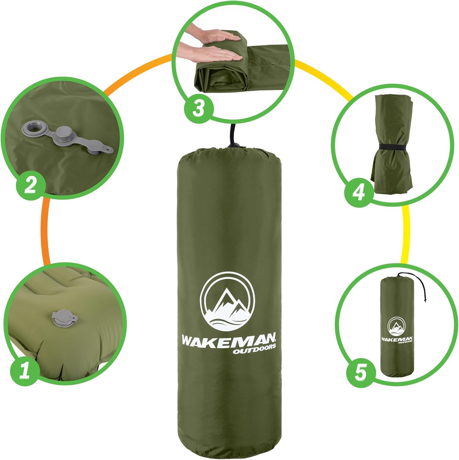 Wakeman Outdoors - Colchoneta inflable con bomba de pie inte - Imagen 5