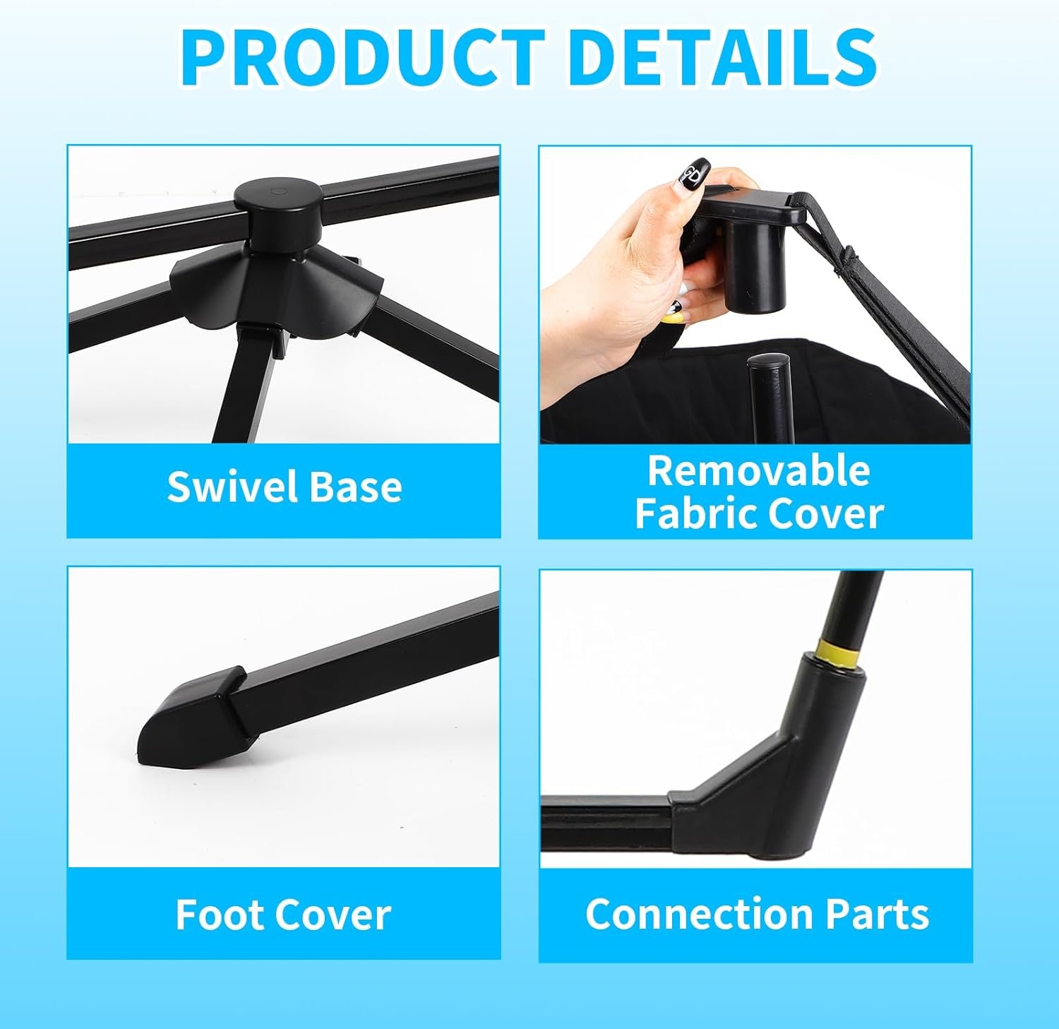 FAHKNS Hamaca silla de camping, silla giratoria de 360° con - Imagen 4