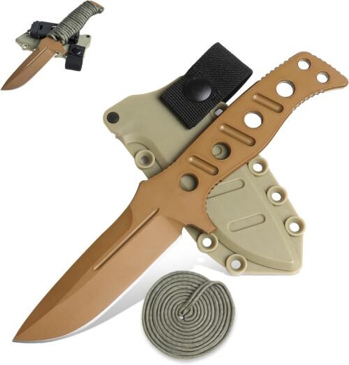 Cuchillo de hoja fija con funda Kydex, cuchillo de espiga co