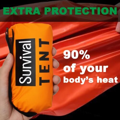 Tienda de campaña de emergencia para 2 personas naranja y gr