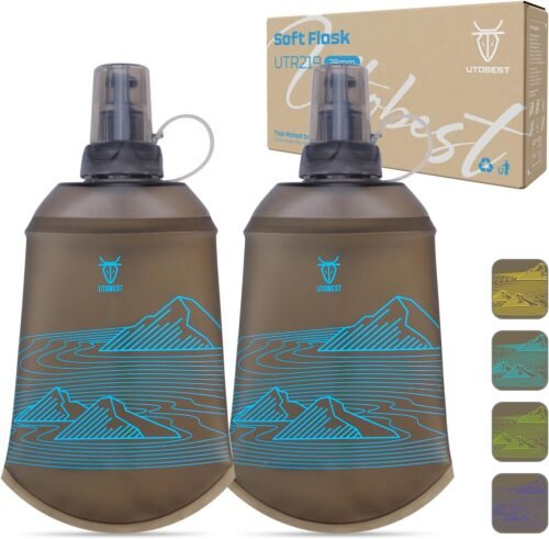 Frasco suave de 6.8 fl oz, paquete de 2 botellas de agua de