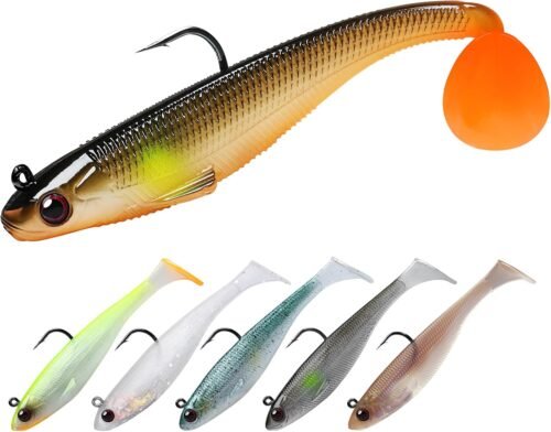 TRUSCEND Easy Catch Pre-Rigged Soft Lures, Unique Vibrating