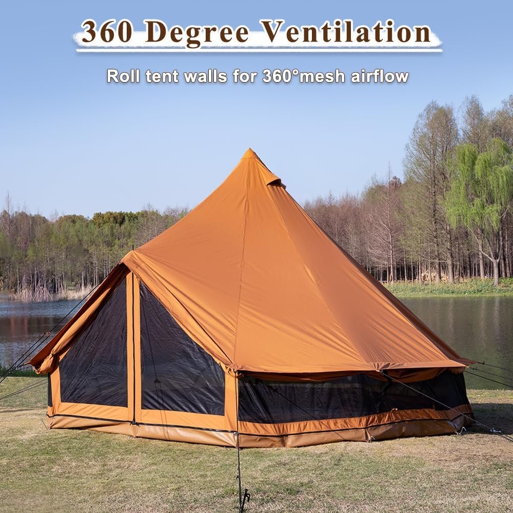 TOMOUNT Tienda de campaña de lona con gato de estufa, uso pa - Imagen 2