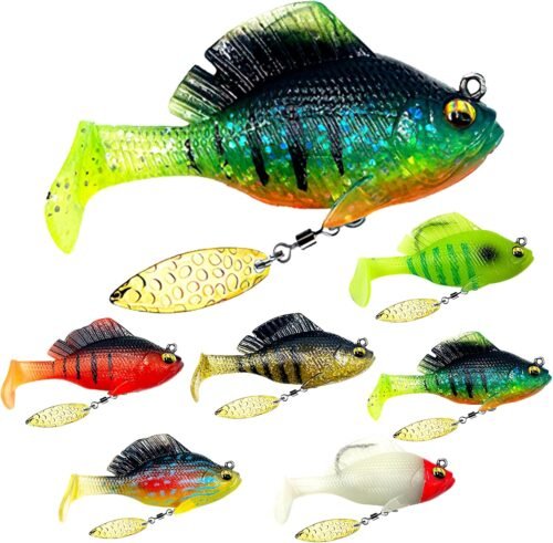 6 señuelos de pesca suaves con cabeza de plantilla preaparca