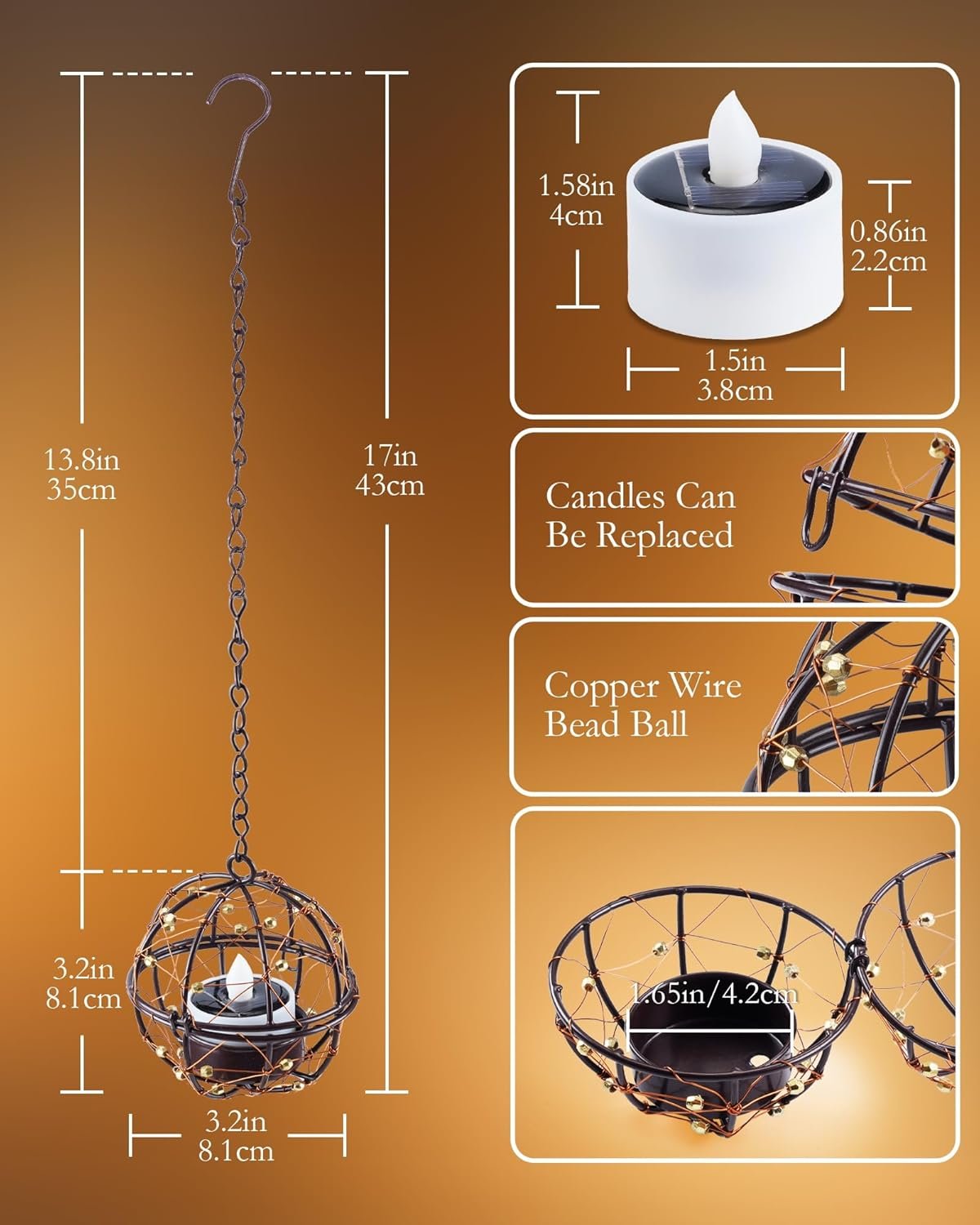 Homemory Luces solares de té para exteriores, impermeables, - Imagen 7