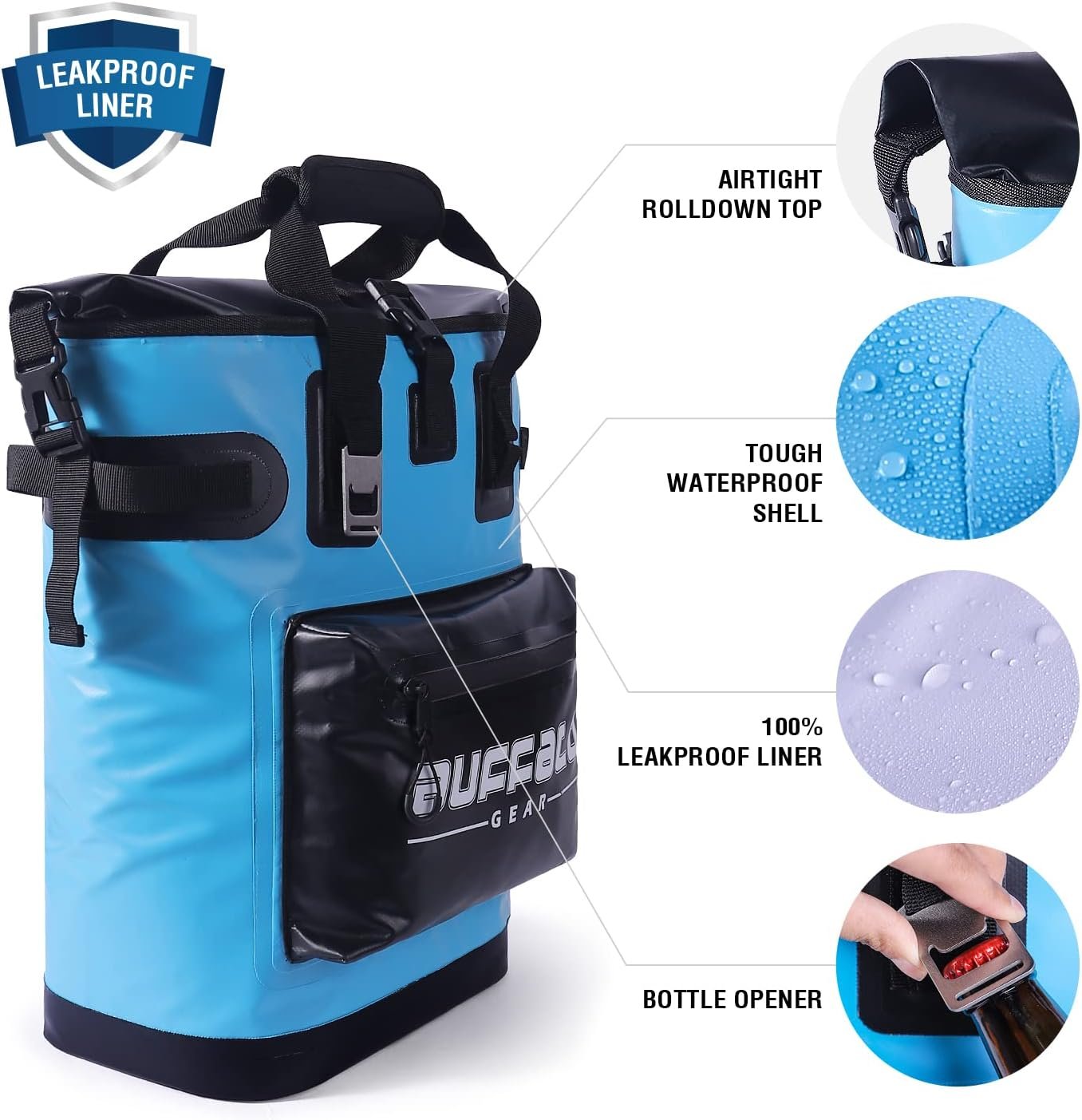 Buffalo Gear Mochila enfriadora de 18 L, 30 L, a prueba de f - Imagen 3