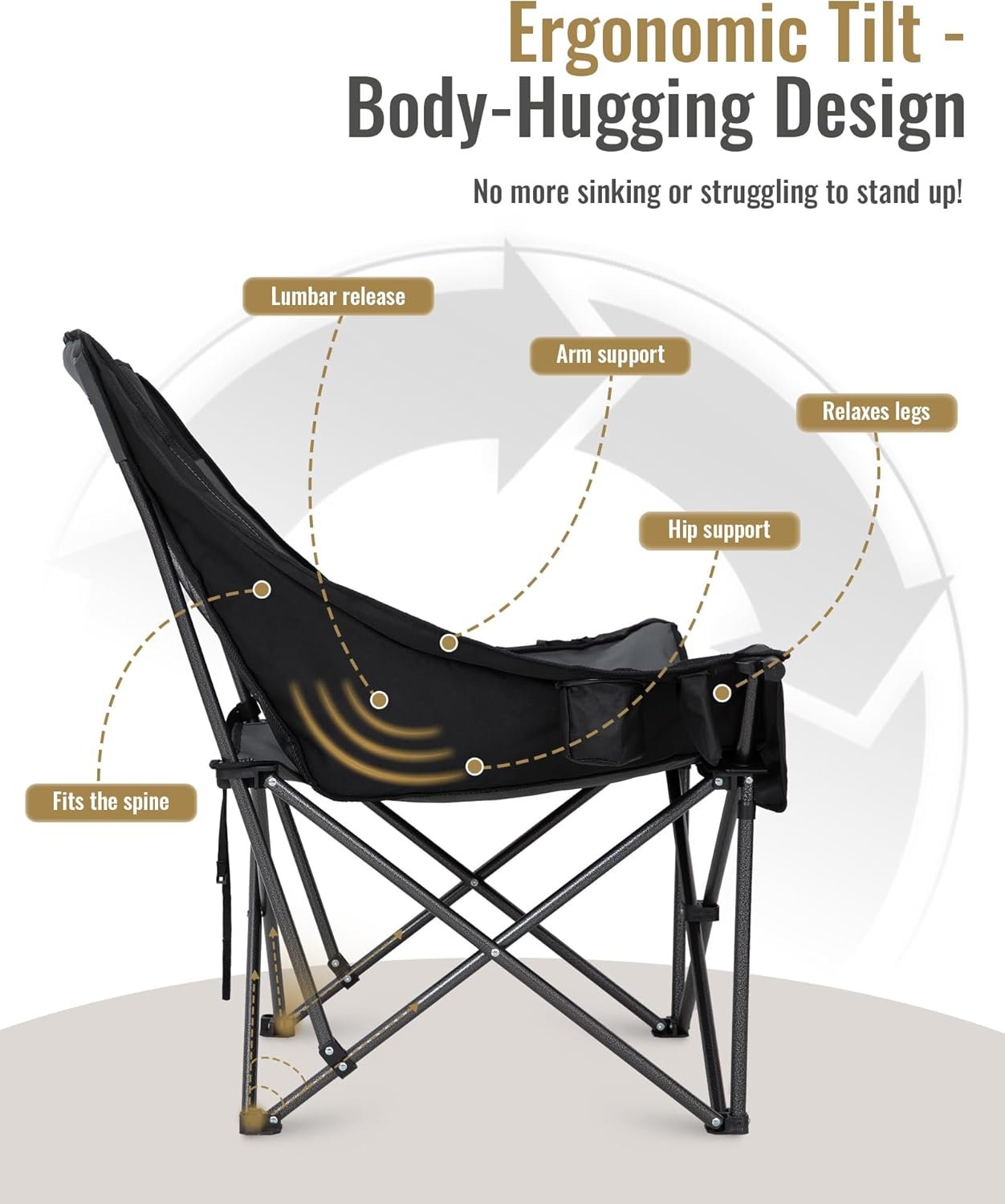 KingCamp Respaldo de gran ángulo sillas de camping plegables - Imagen 6