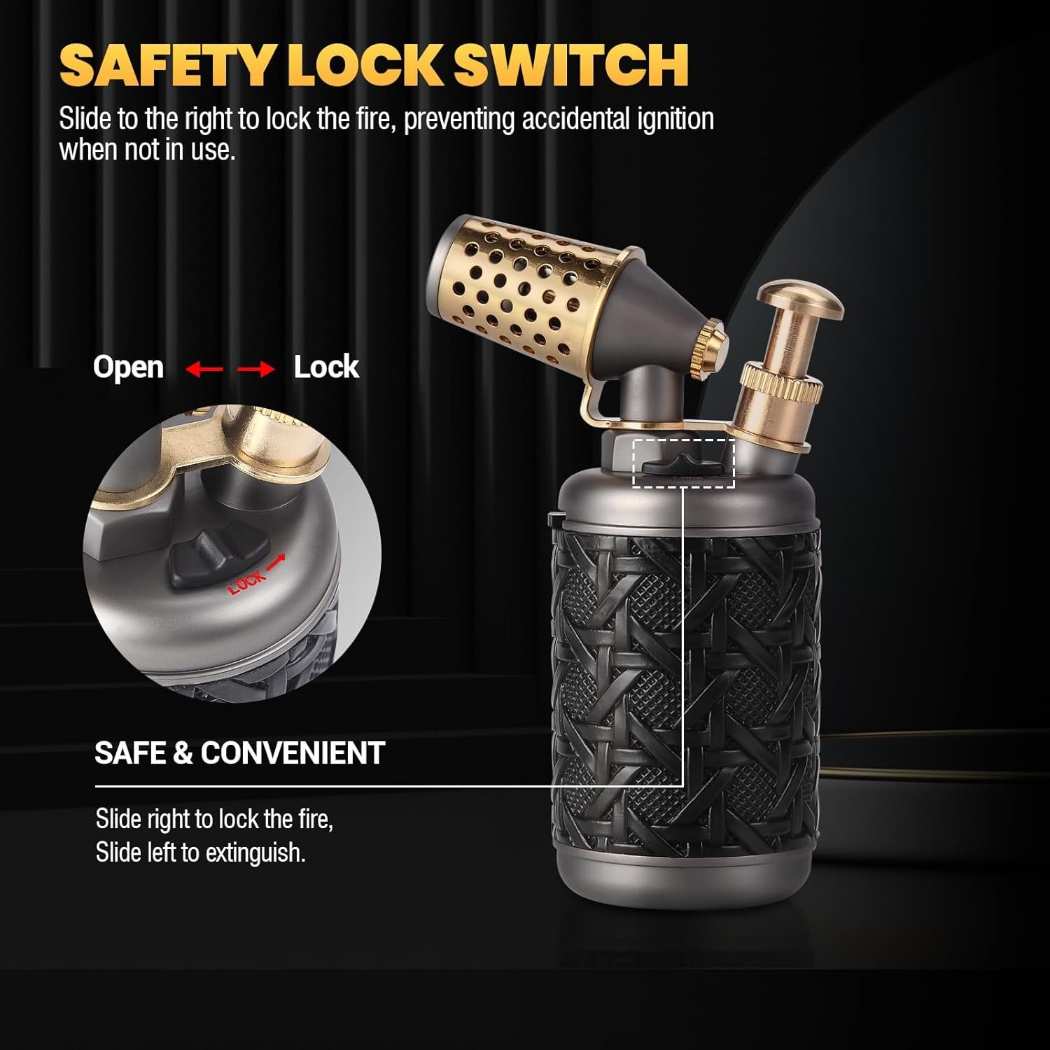 Encendedor de butano, encendedor de antorcha recargable ajus - Imagen 3