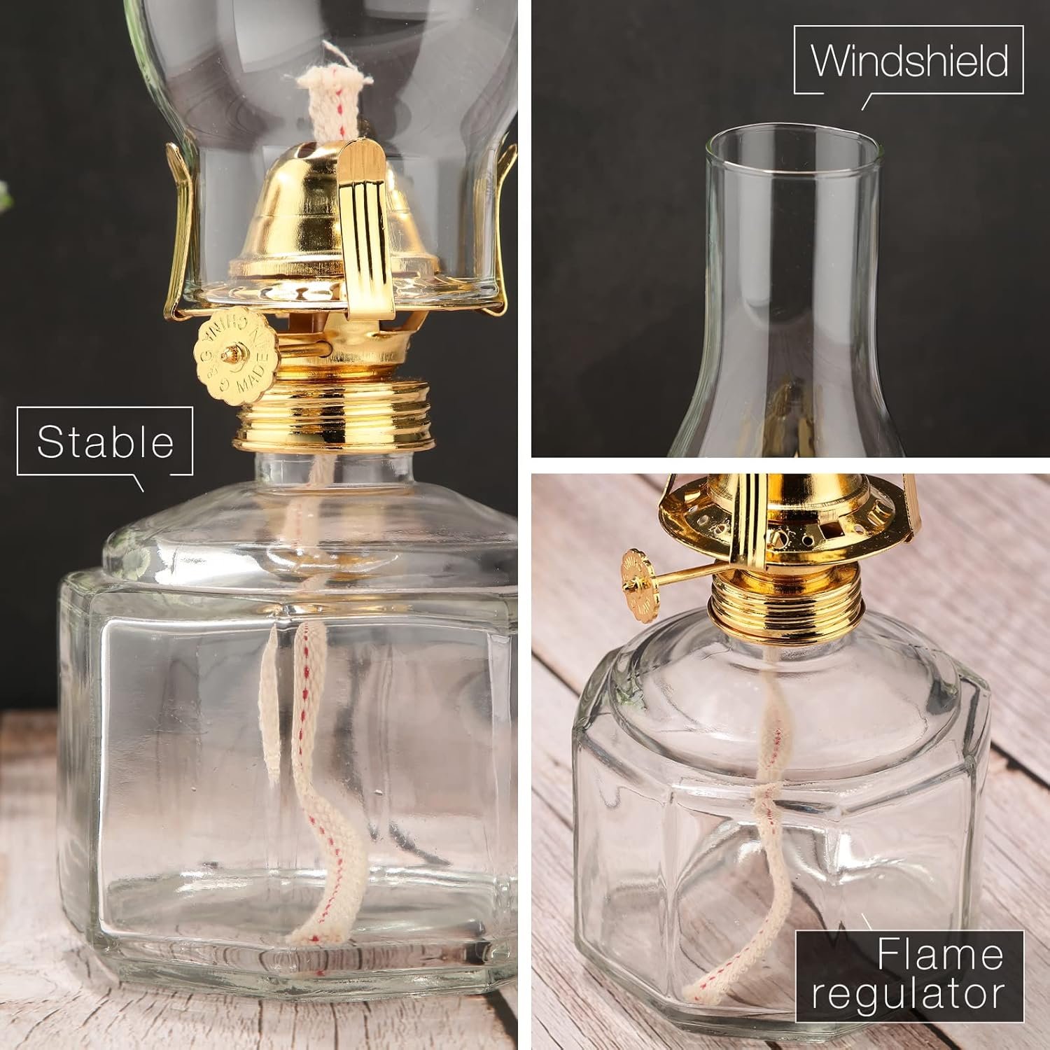 Tuanse 2 lámparas de aceite de cámara, linterna clásica de q - Imagen 3