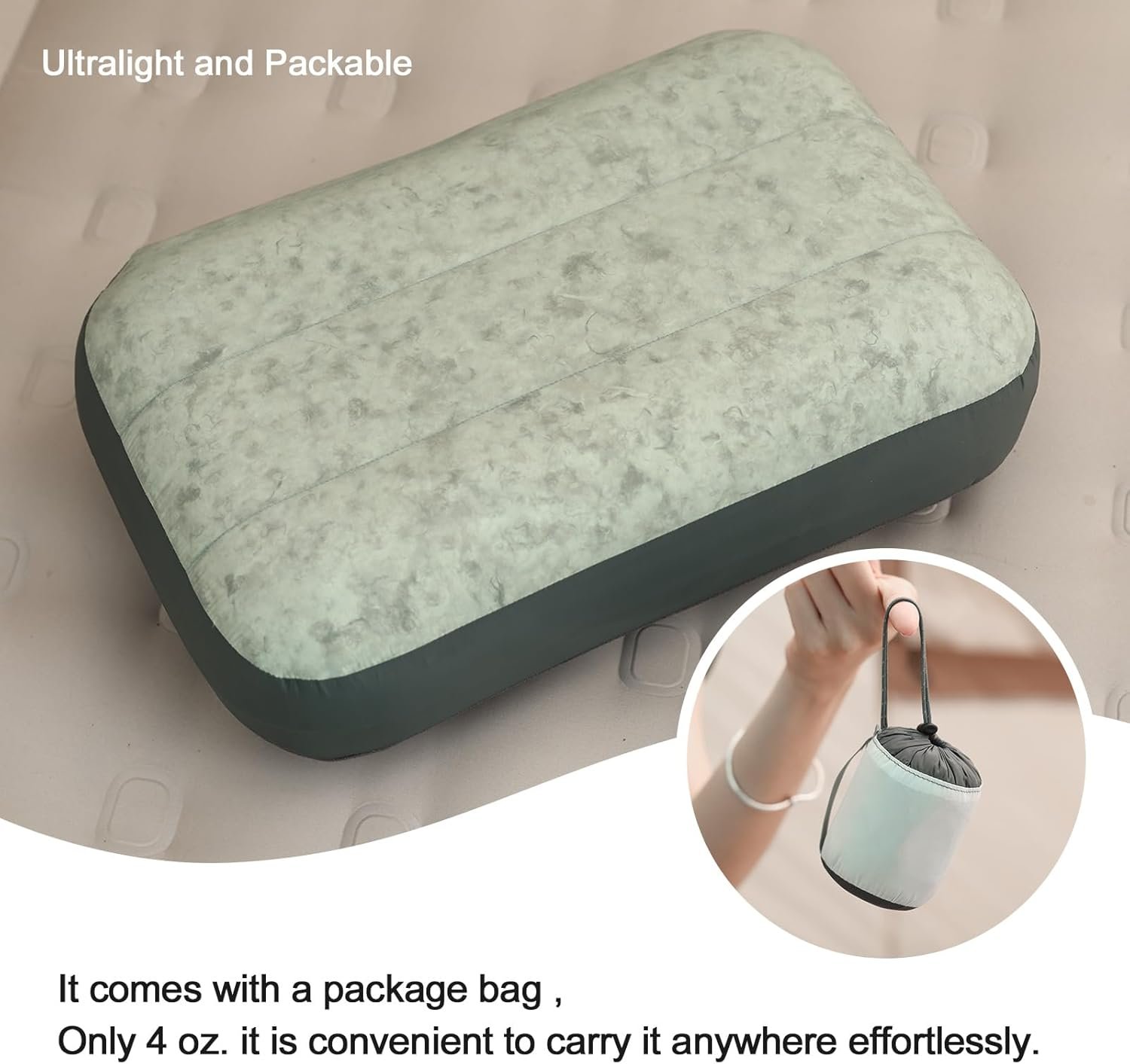 Almohada inflable para camping, ultraligera, almohada inflab - Imagen 5