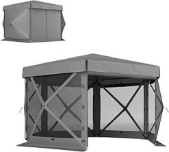 Outsunny Tienda de campaña hexagonal desplegable de 12 x 12