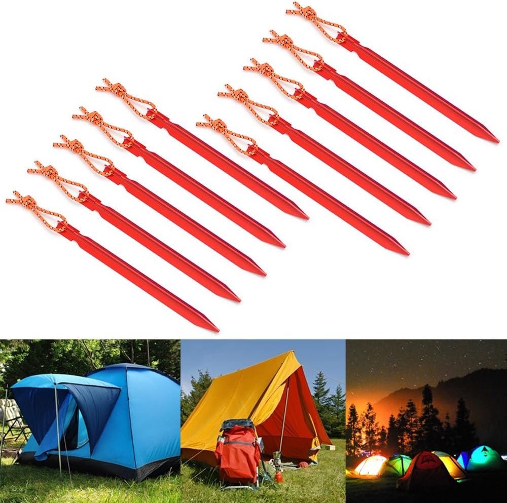 SourceTon Paquete de 10 estacas para tienda de campaña con 4 - Imagen 5