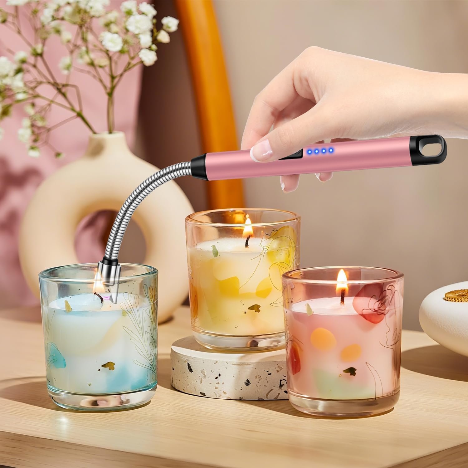 LcFun Encendedor de velas eléctrico con cuello flexible de 3 - Imagen 3