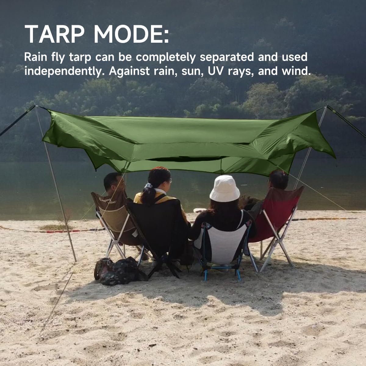 SkyNest - Hamaca de 11 pies con red y lona para la lluvia, t - Imagen 2