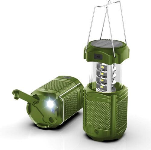 Linterna de campamento de 5000 mAh solar con manivela LED te