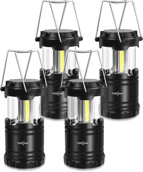 Linterna LED para campamento, luces a pilas, brillo ajustabl