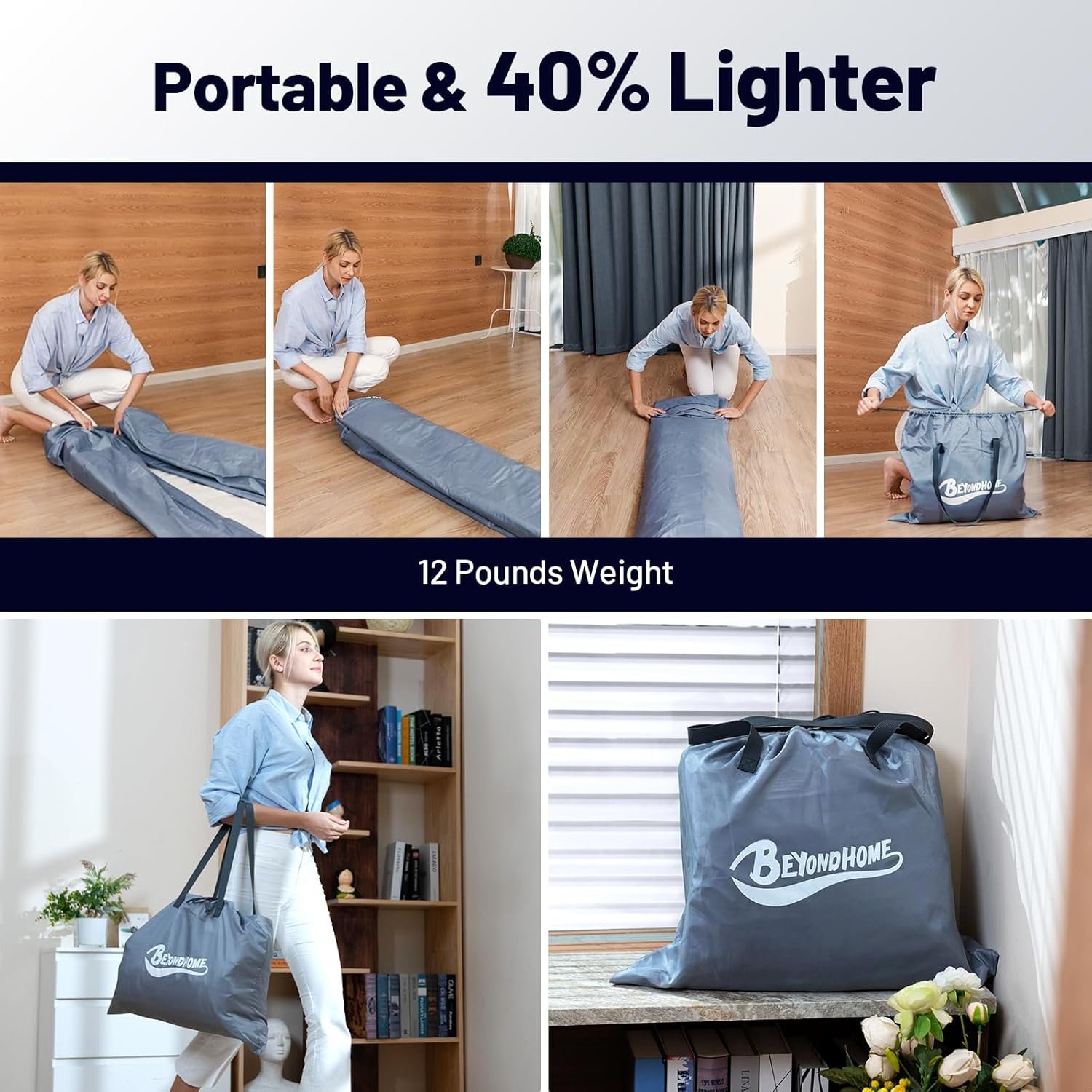 Beyondhome Colchón de aire sin PVC tamaño Queen con bomba in - Imagen 6