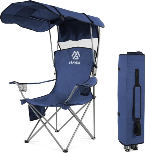 Elevon Silla de campamento, silla plegable de gran tamaño co