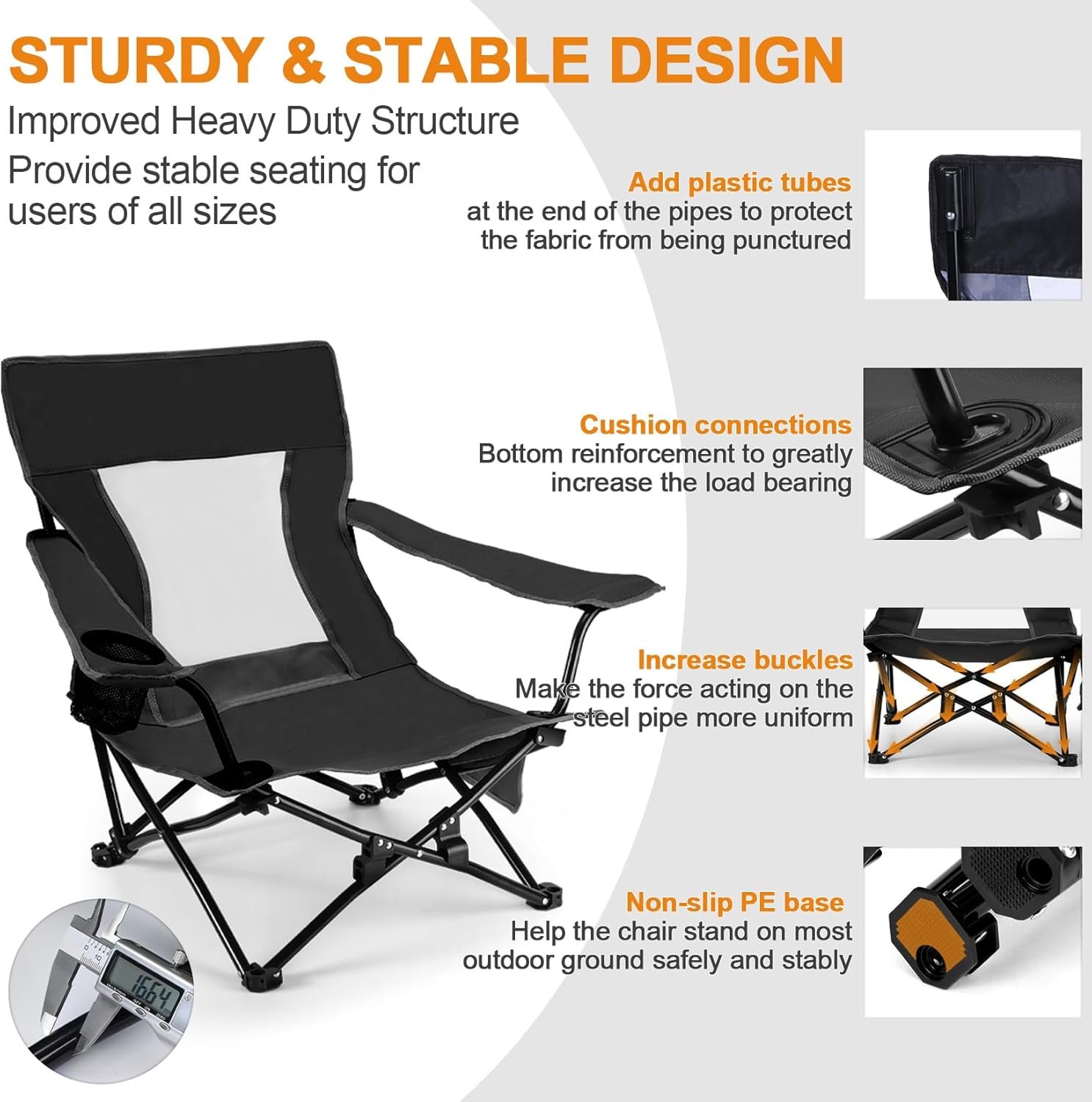 Joyfair Silla de camping de playa (paquete de 2), silla pleg - Imagen 3