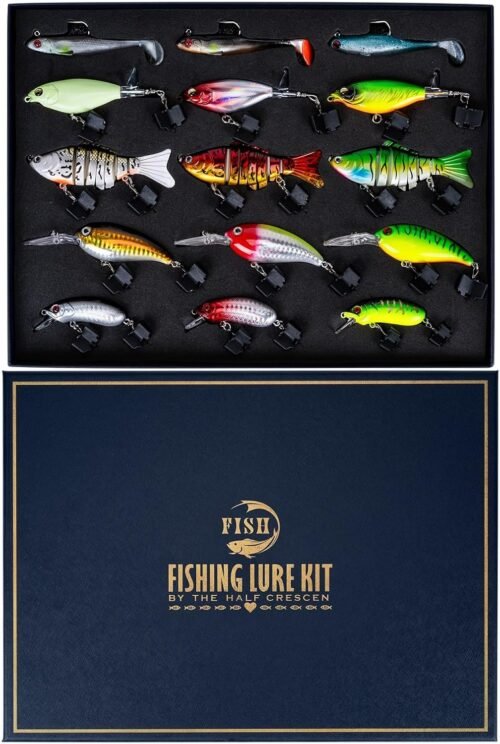 Kit de señuelos de pesca para buceo, trucha, lucio con acció