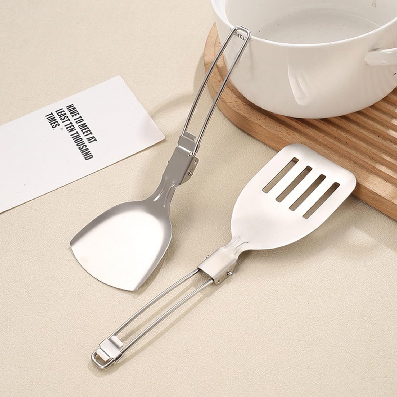 Camping Cooking Utensil Set Foldable 304 Stainless Steel Spa - Imagen 6