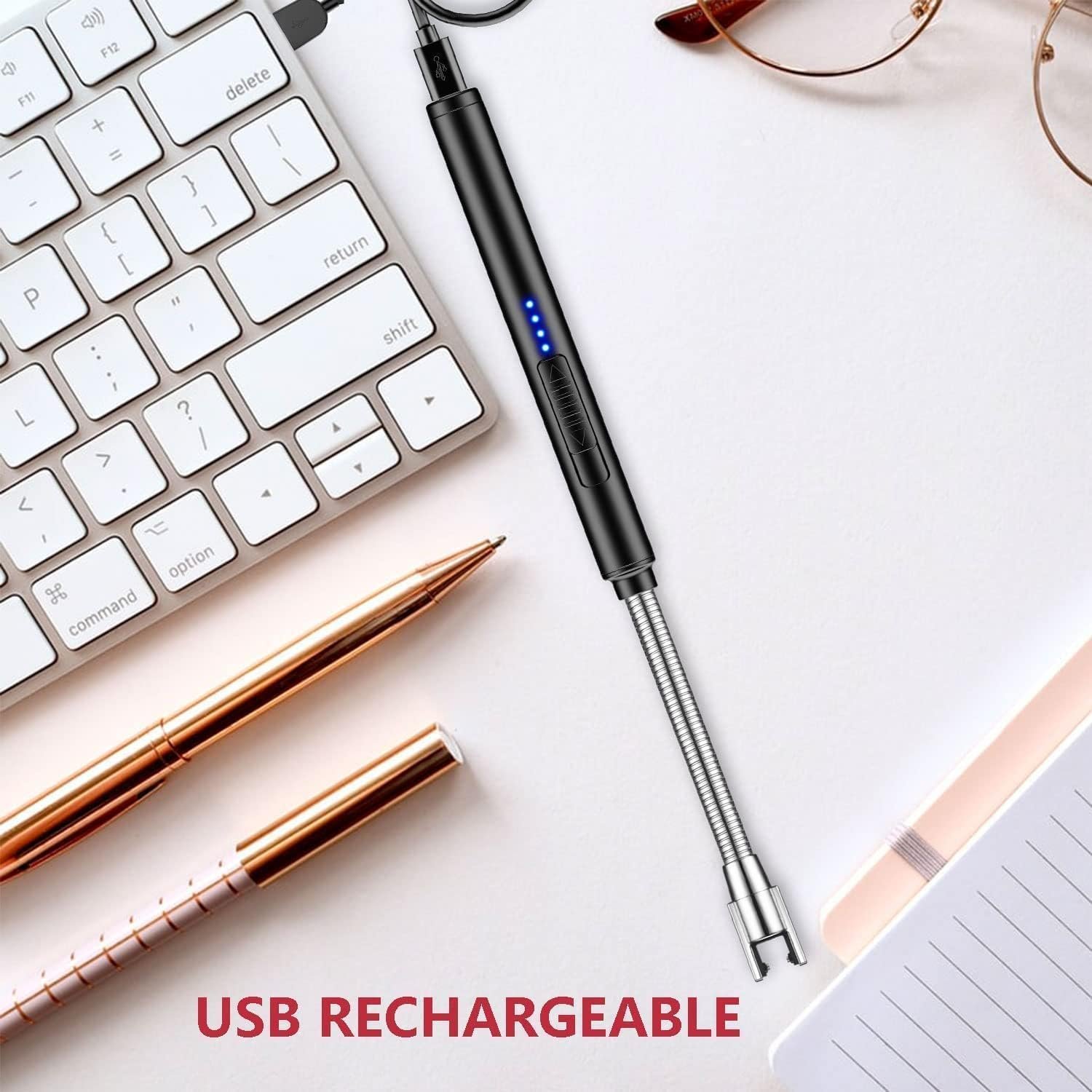 Encendedor de velas, paquete de 2 unidades, recargable por U - Imagen 3