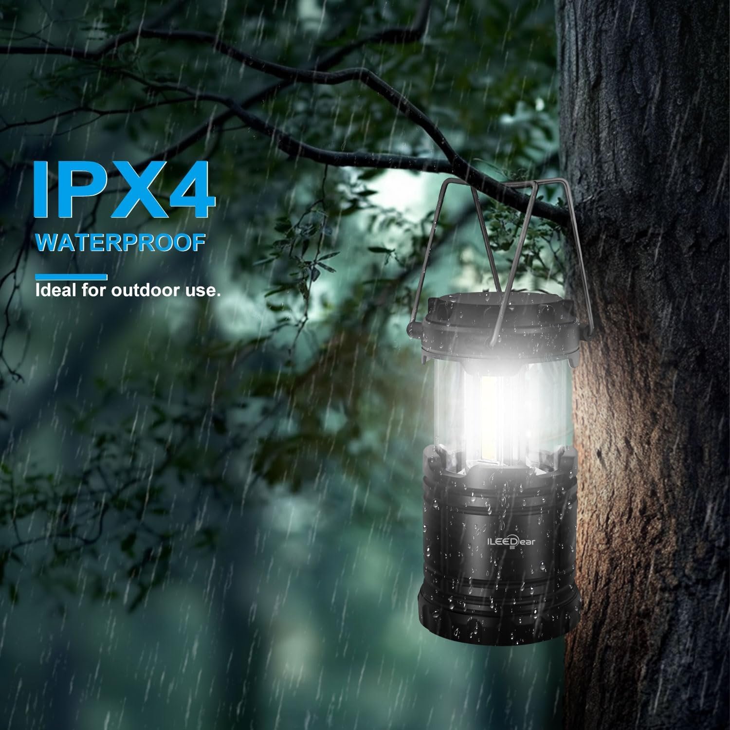 Linterna LED para campamento, luces a pilas, brillo ajustabl - Imagen 4