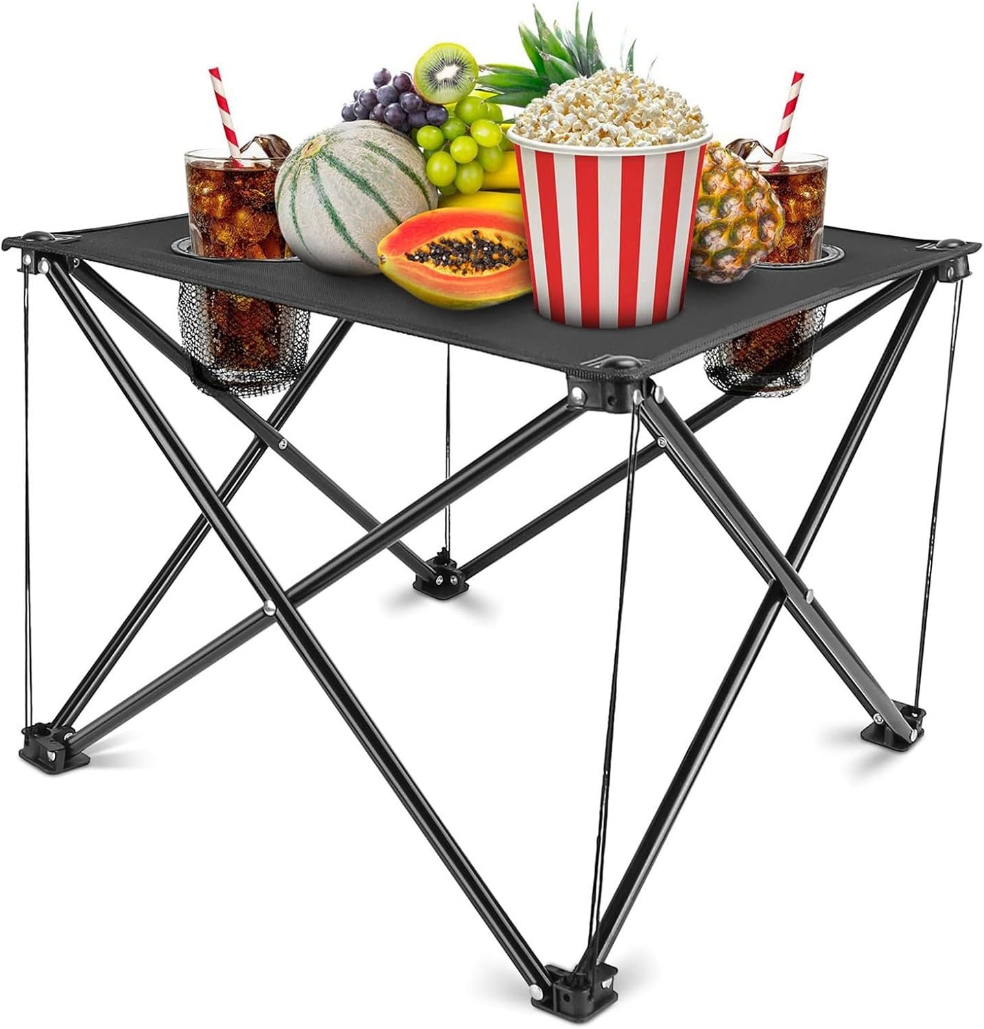 Mesa auxiliar plegable para campamento, mesa de campamento p