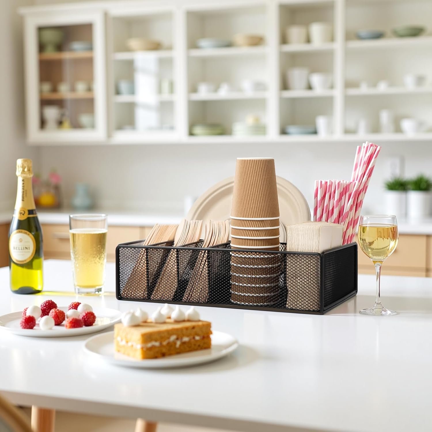 Organizador de platos de papel para encimera de cocina, orga - Imagen 4