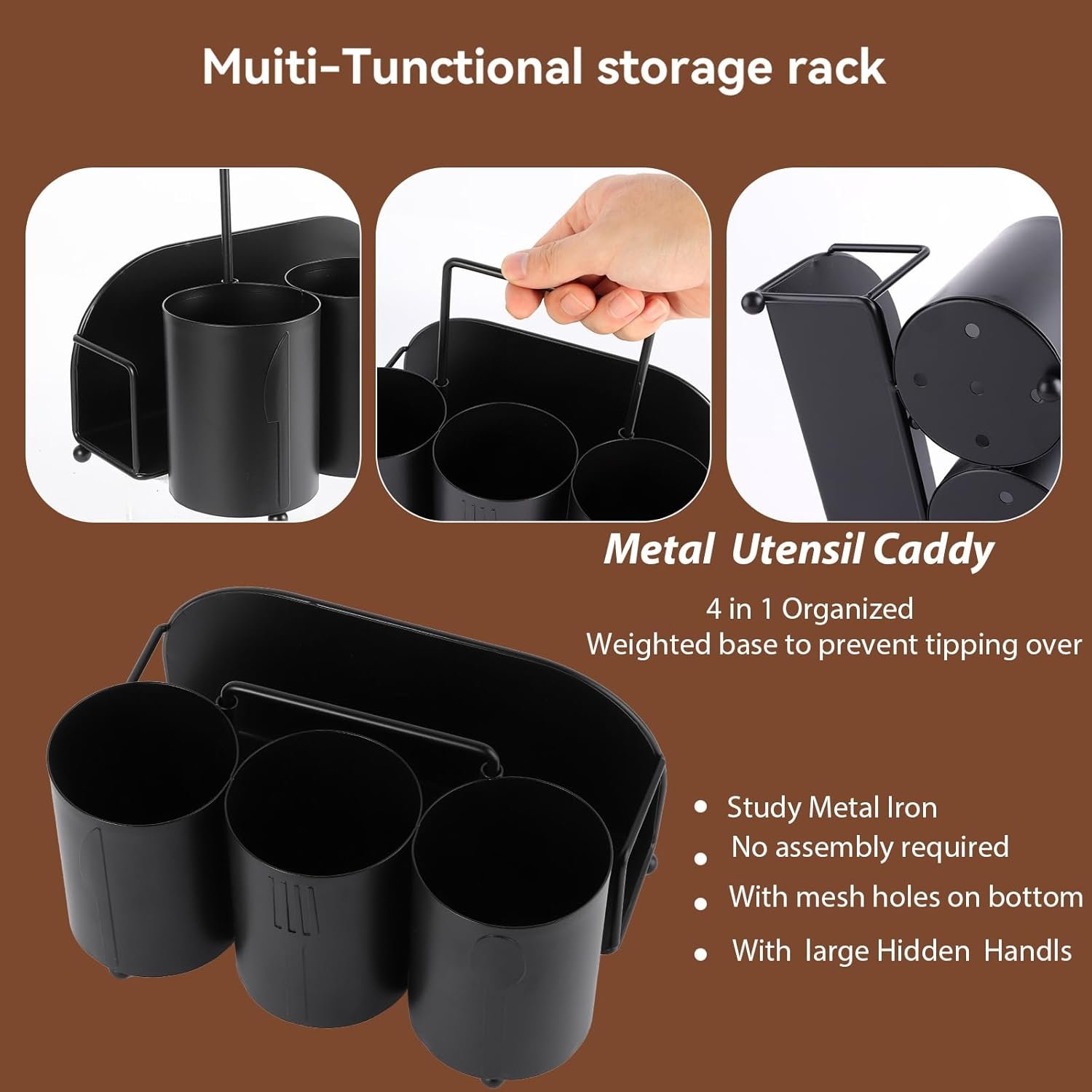 Organizador de utensilios de cocina, tenedor, cuchara, servi - Imagen 5