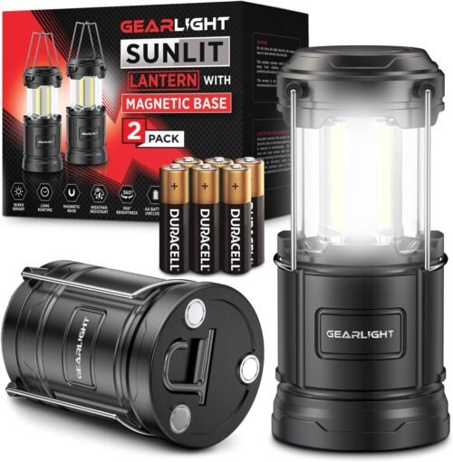 GearLight Linterna de camping – 2 faroles LED portátiles con