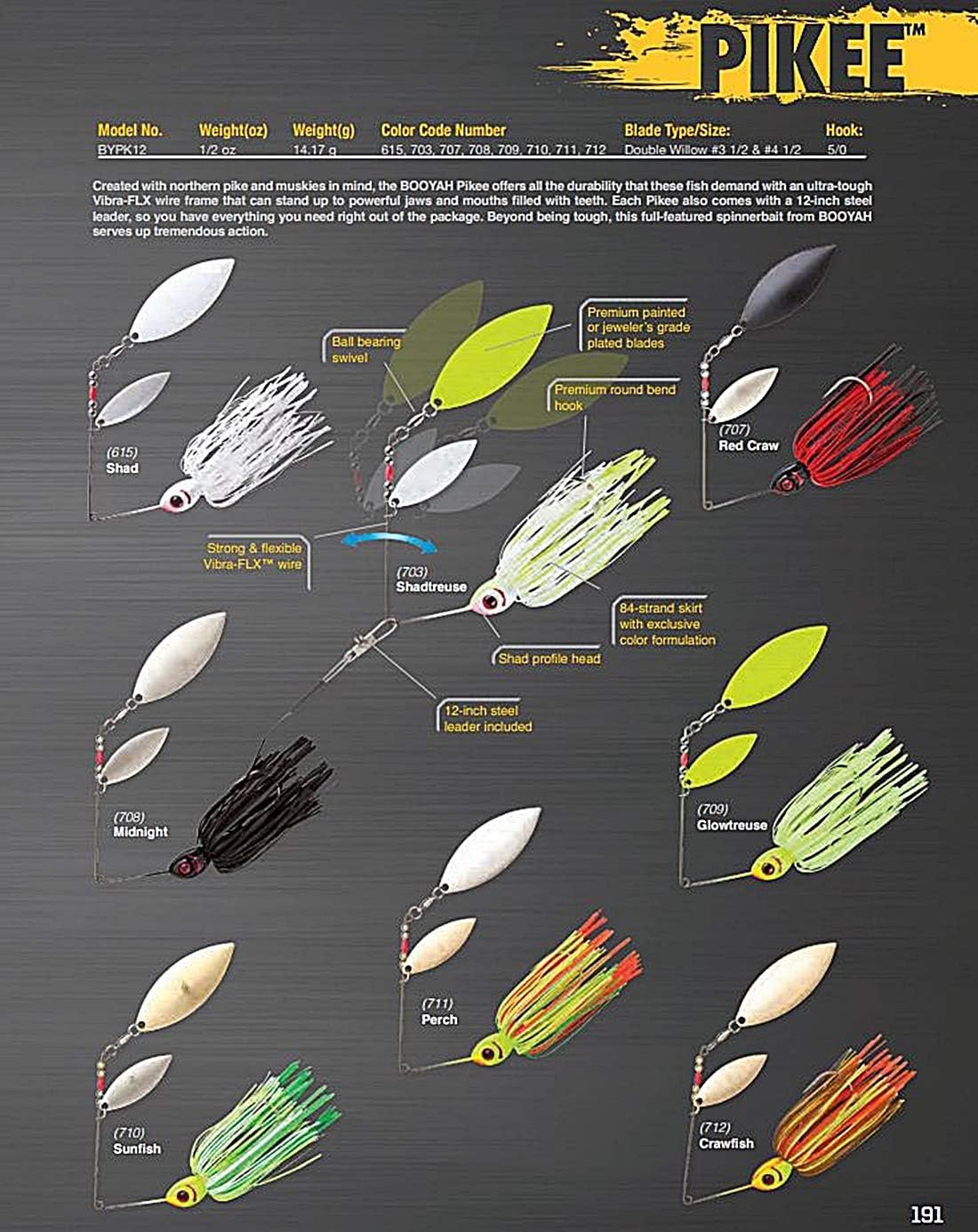 BOOYAH - Señuelo de pesca Pikee Spinner-Bait para lucio y al - Imagen 2