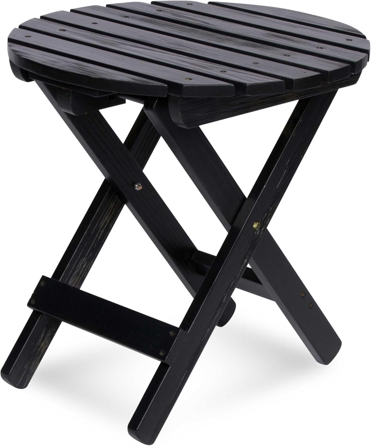 Shine Company Mesa auxiliar redonda plegable de madera maciz