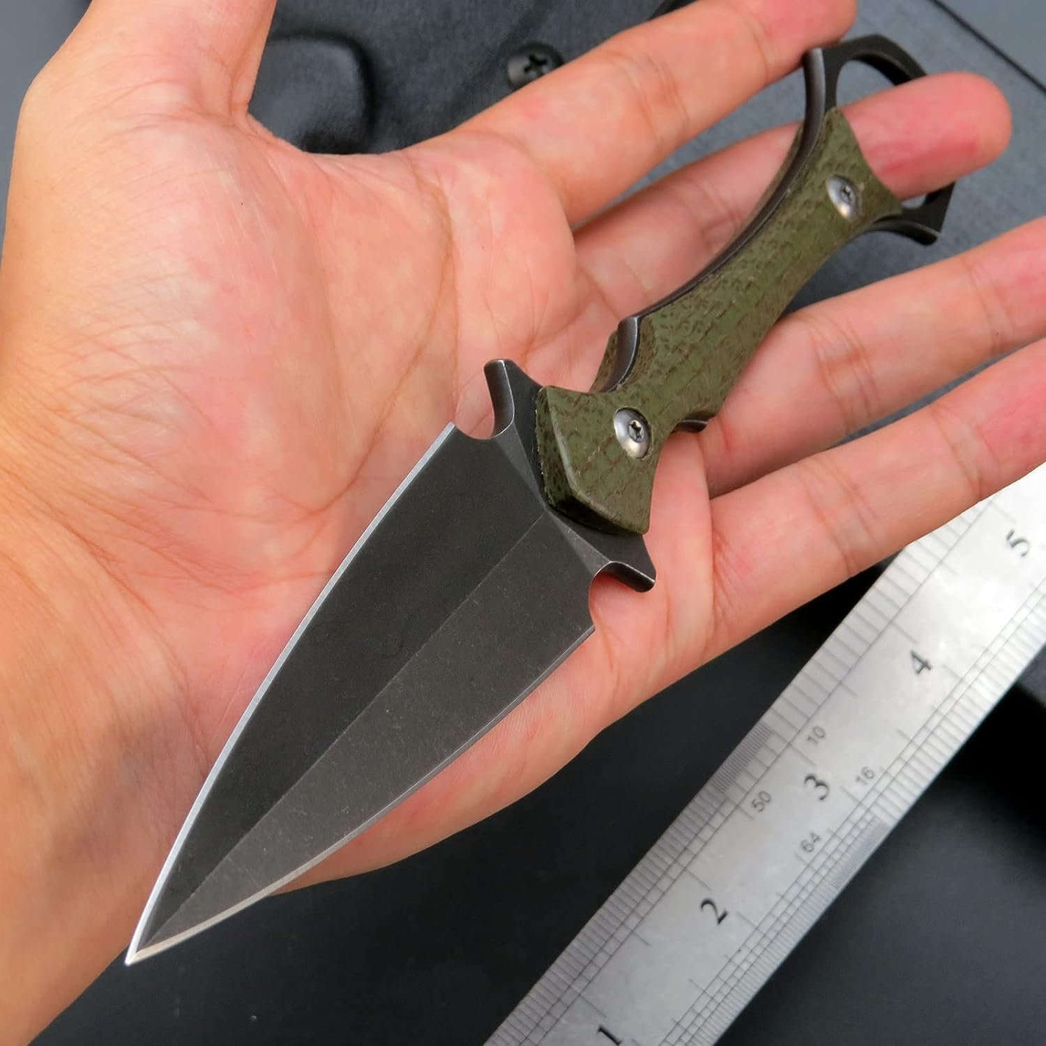 GTK292 Cuchillo de hoja fija D2 Hoja de acero Micarta Mango - Imagen 7