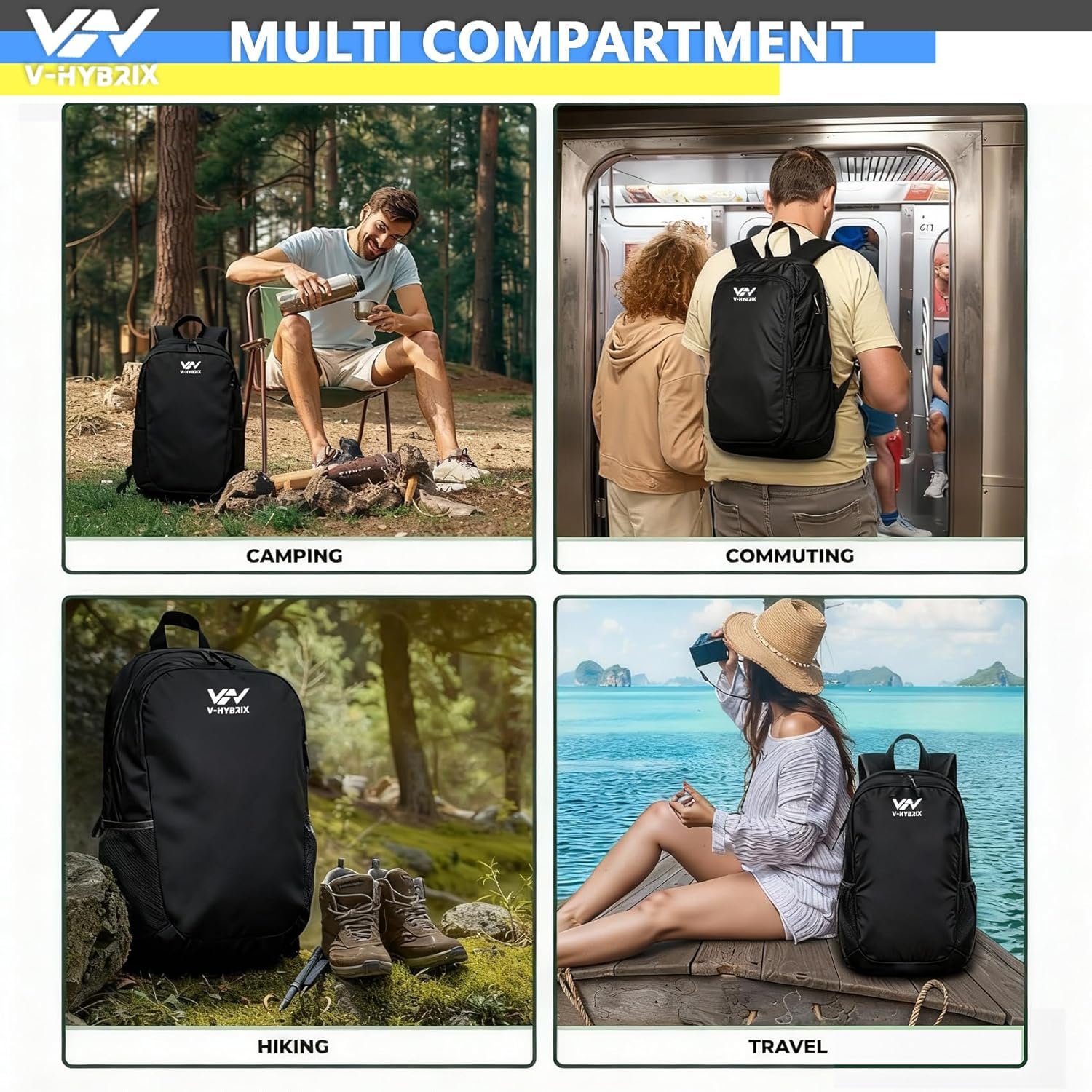 Mochila para hombres y mujeres, 30 L, impermeable, ligera, 0 - Imagen 6