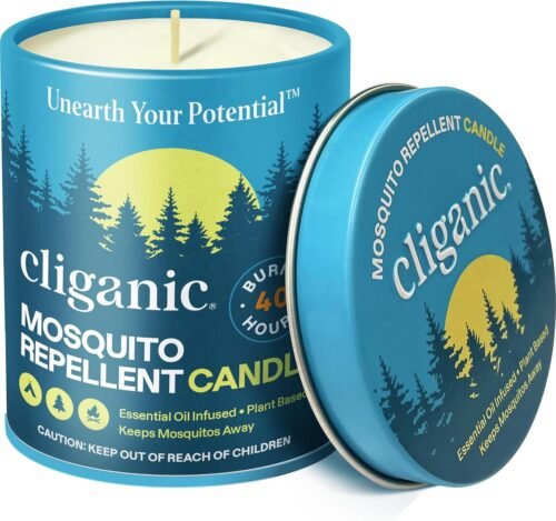 Cliganic Vela repelente de mosquitos (9 onzas) | Citronela,
