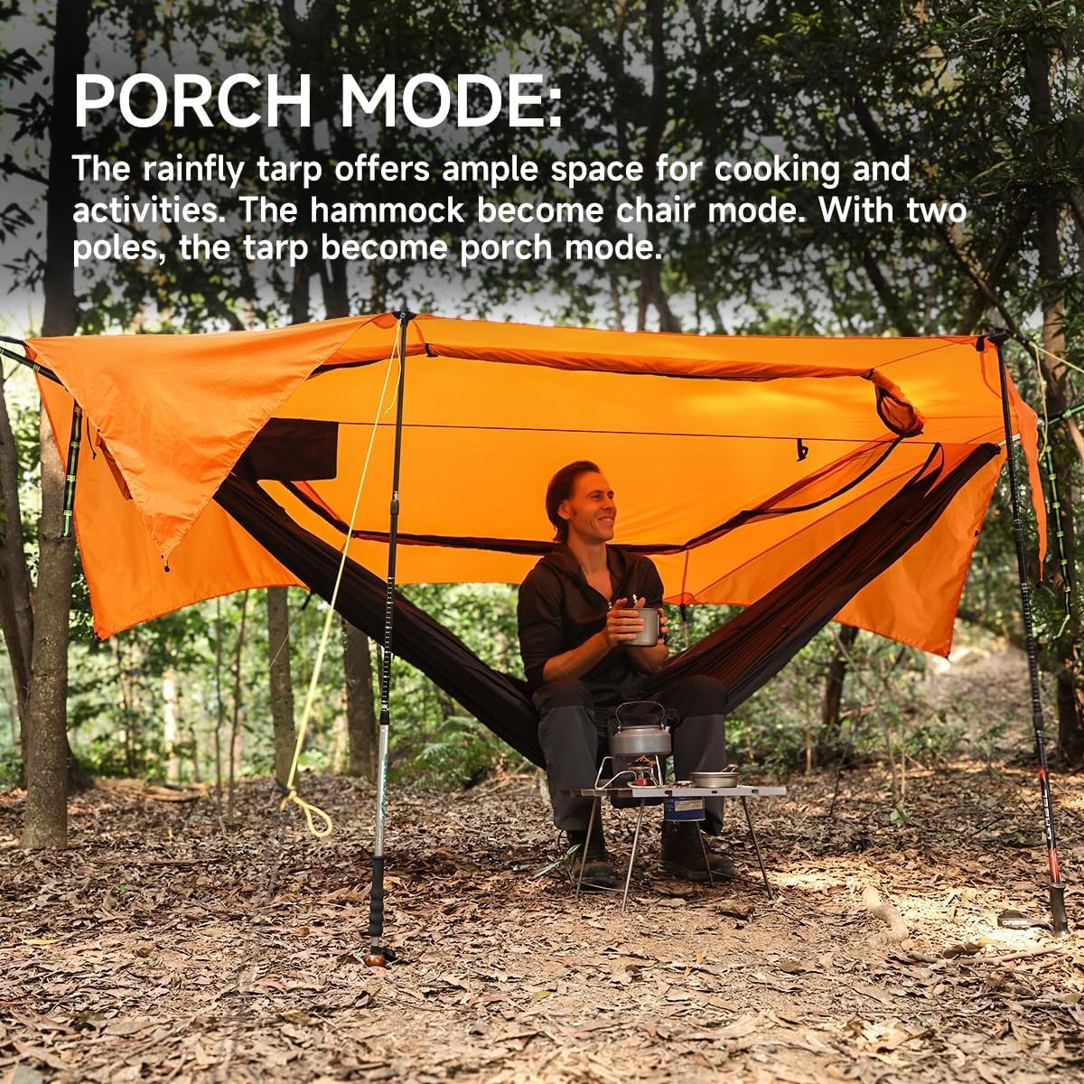 SkyNest - Hamaca de 11 pies con red y lona para la lluvia, t - Imagen 3