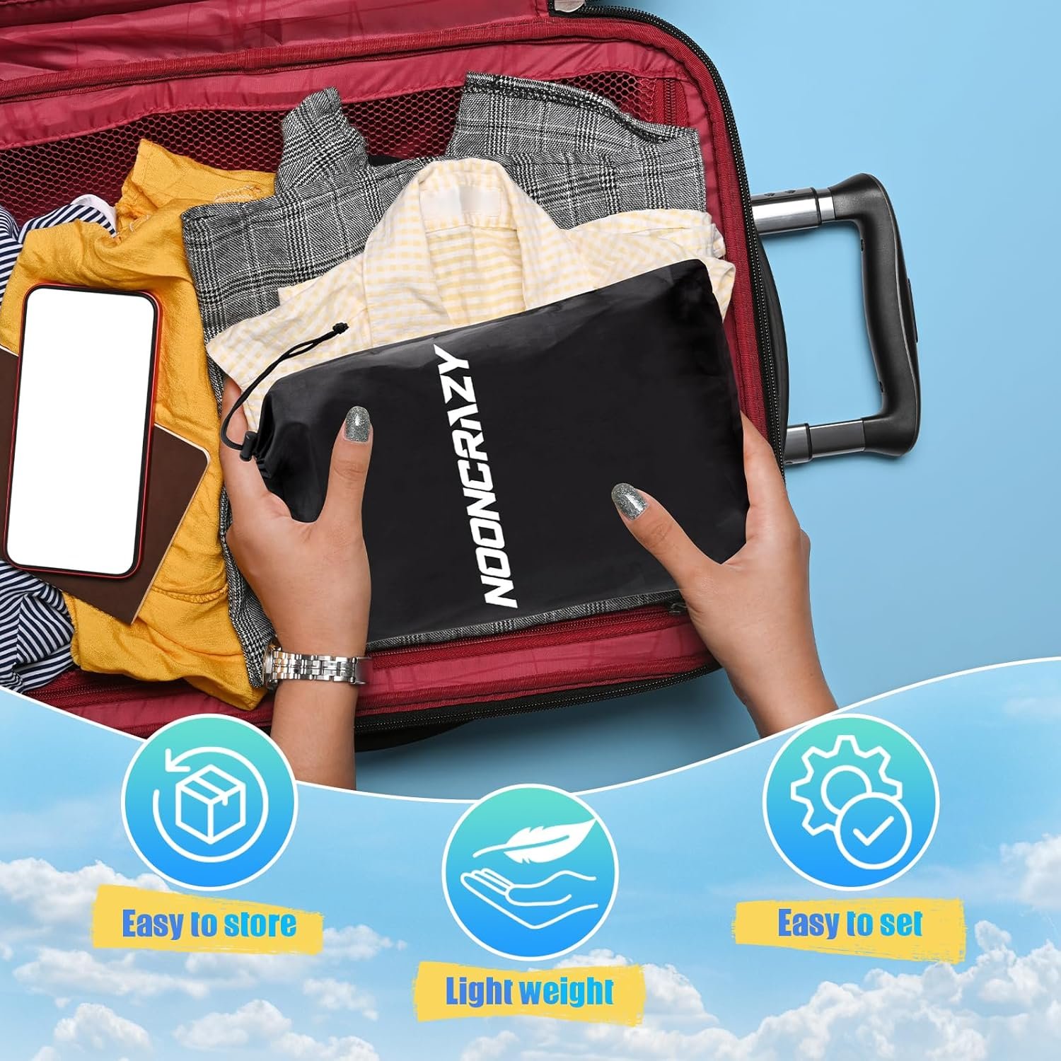 Hamaca de pie de avión, reposapiés sin colapso para viajes e - Imagen 6