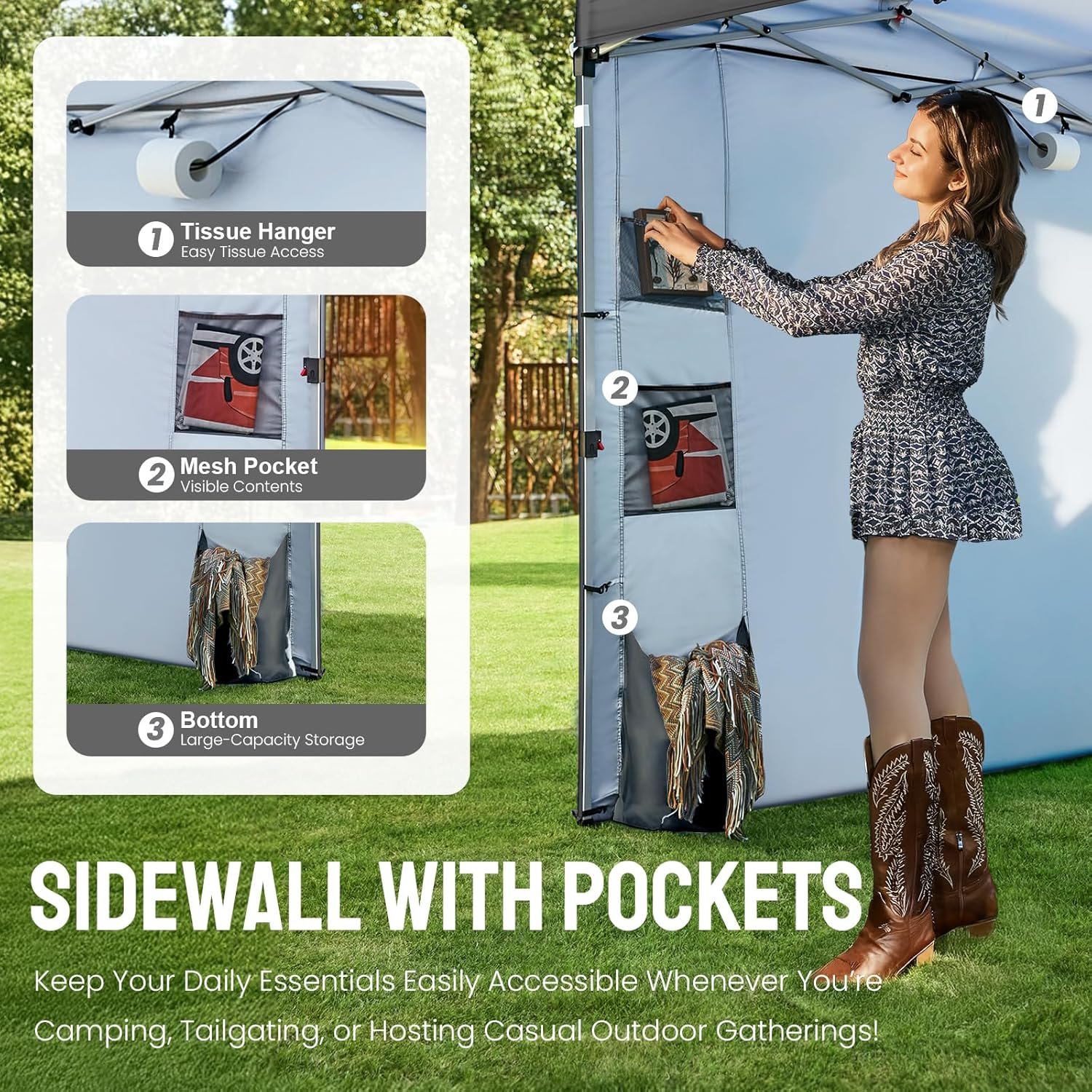 CROWN SHADES Tienda de campaña desplegable de 10 x 10 pies, - Imagen 4