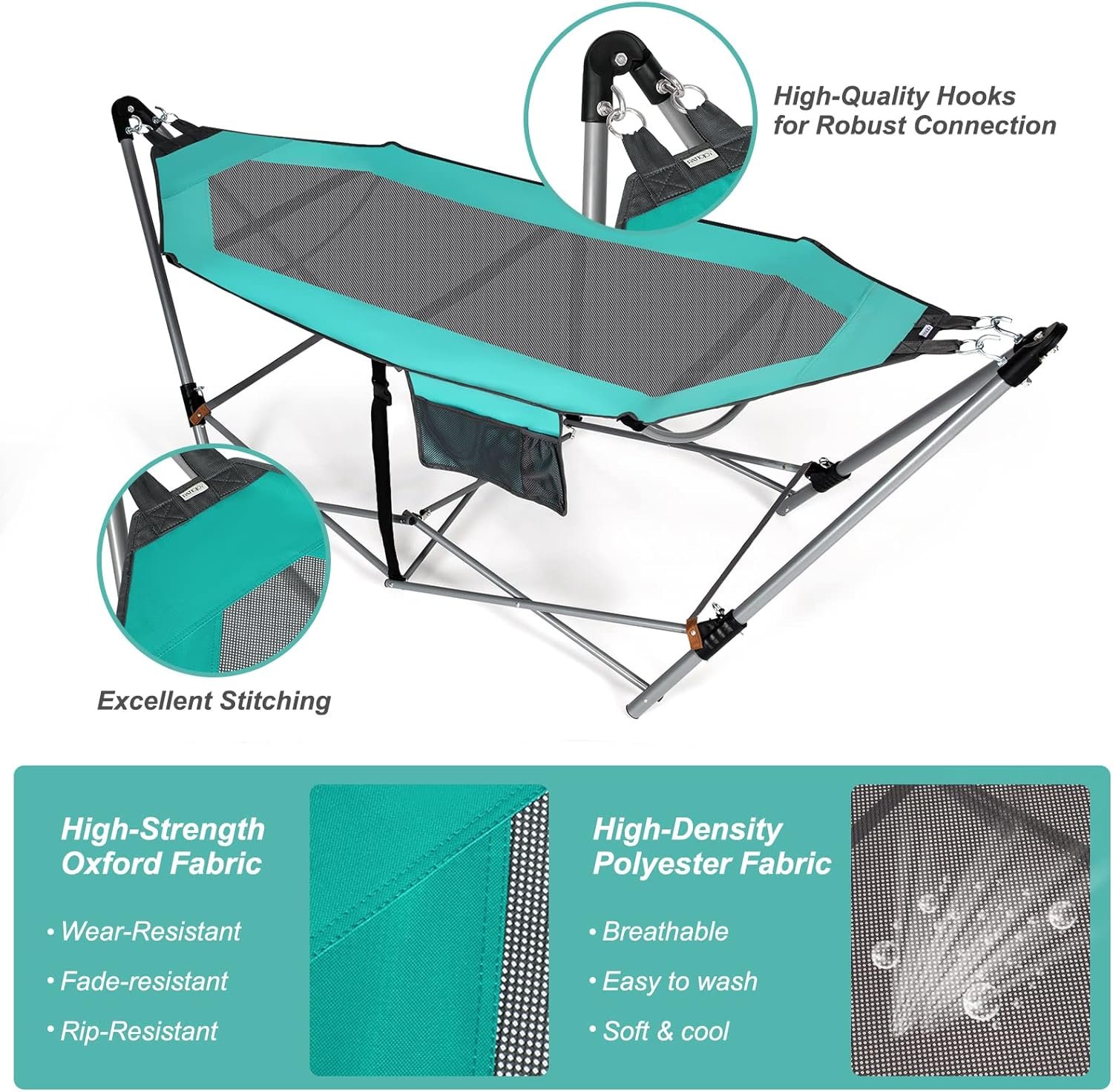 Giantex Hamaca plegable portátil, cama de campamento con sop - Imagen 3