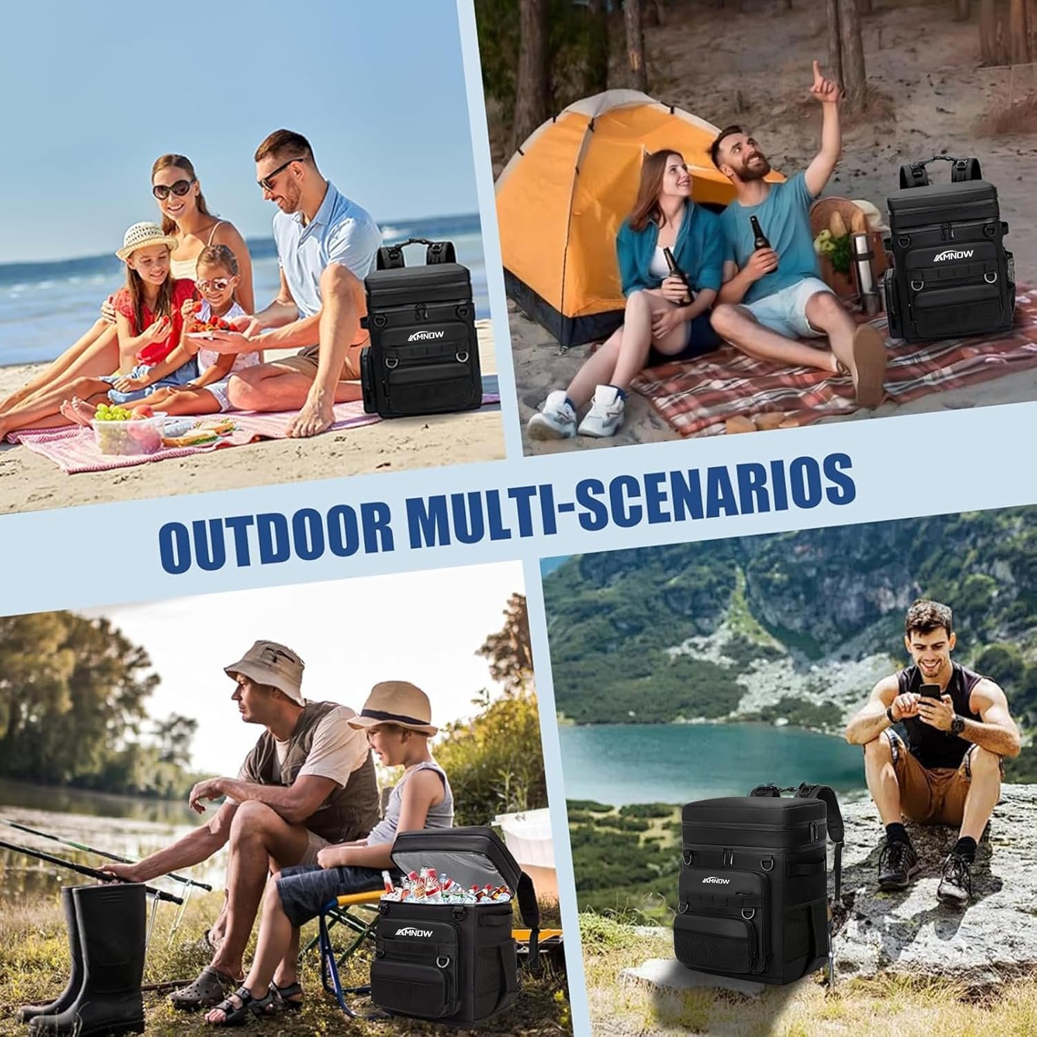 Backpack Cooler Insulated Leak Proof for Men Women 50 Cans S - Imagen 7