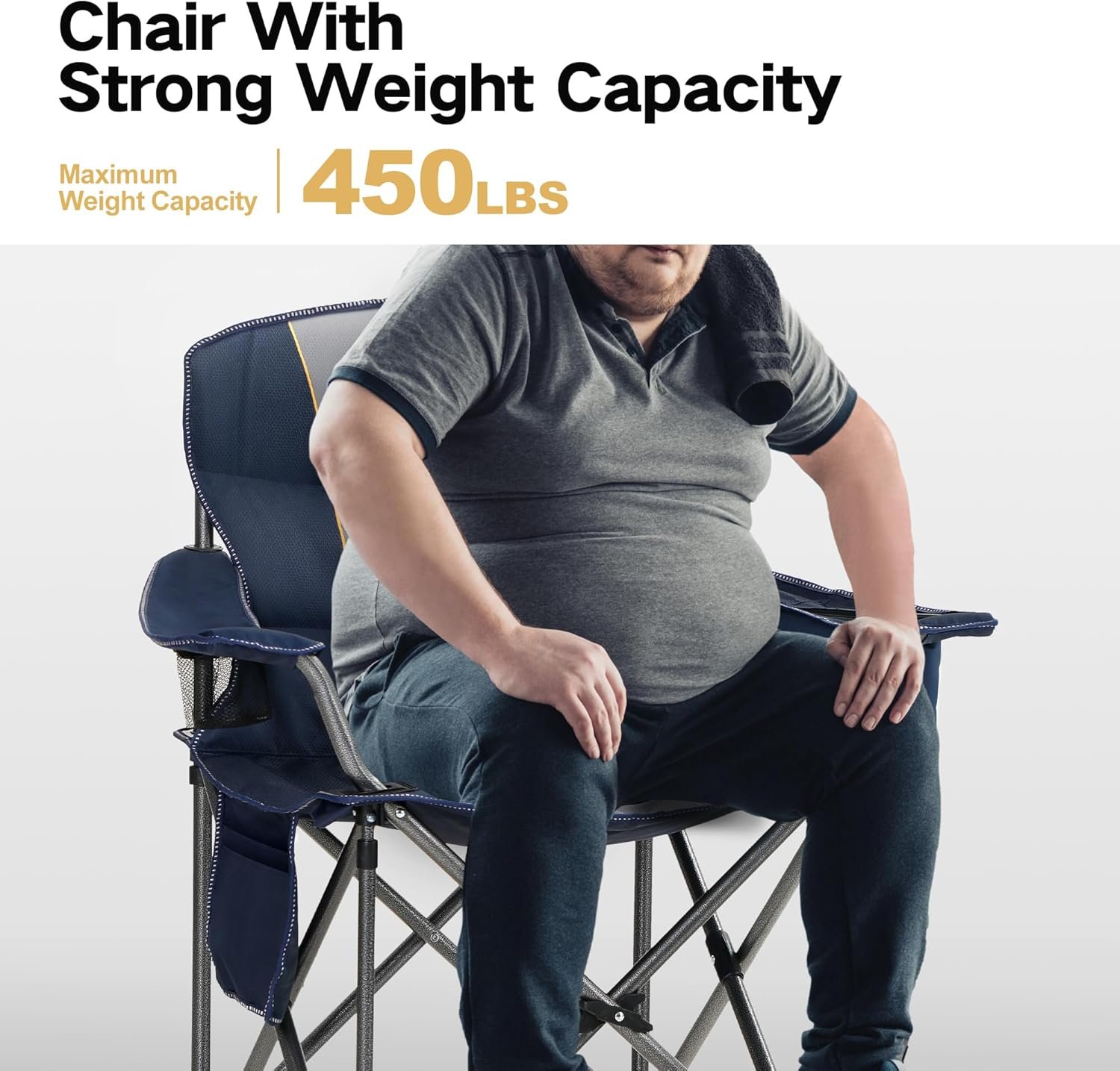 ALPHA CAMP Silla de camping de gran tamaño, silla de césped - Imagen 4