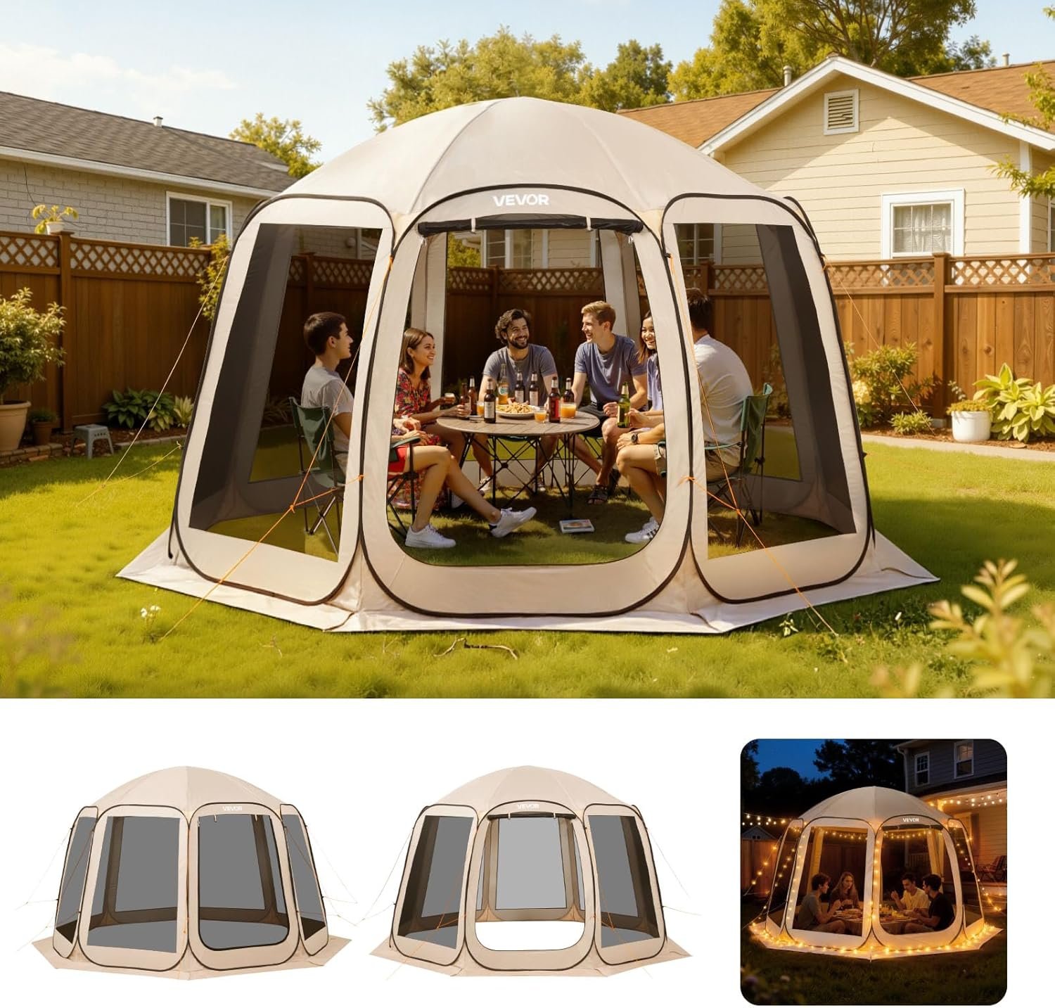 VEVOR Tienda de campaña con pantalla emergente, 12 x 11 pies