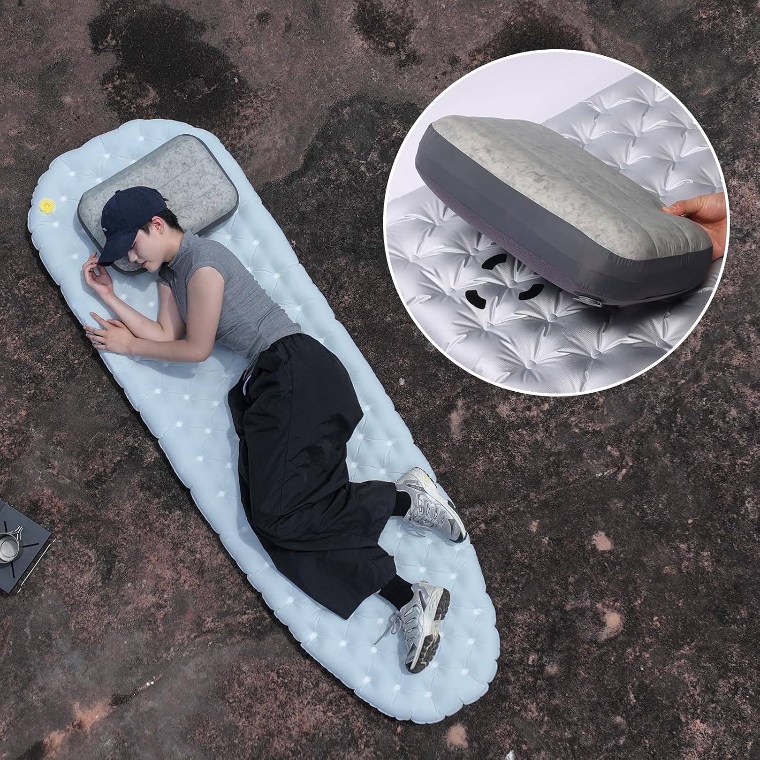 Almohada inflable para camping, ultraligera, almohada inflab - Imagen 3