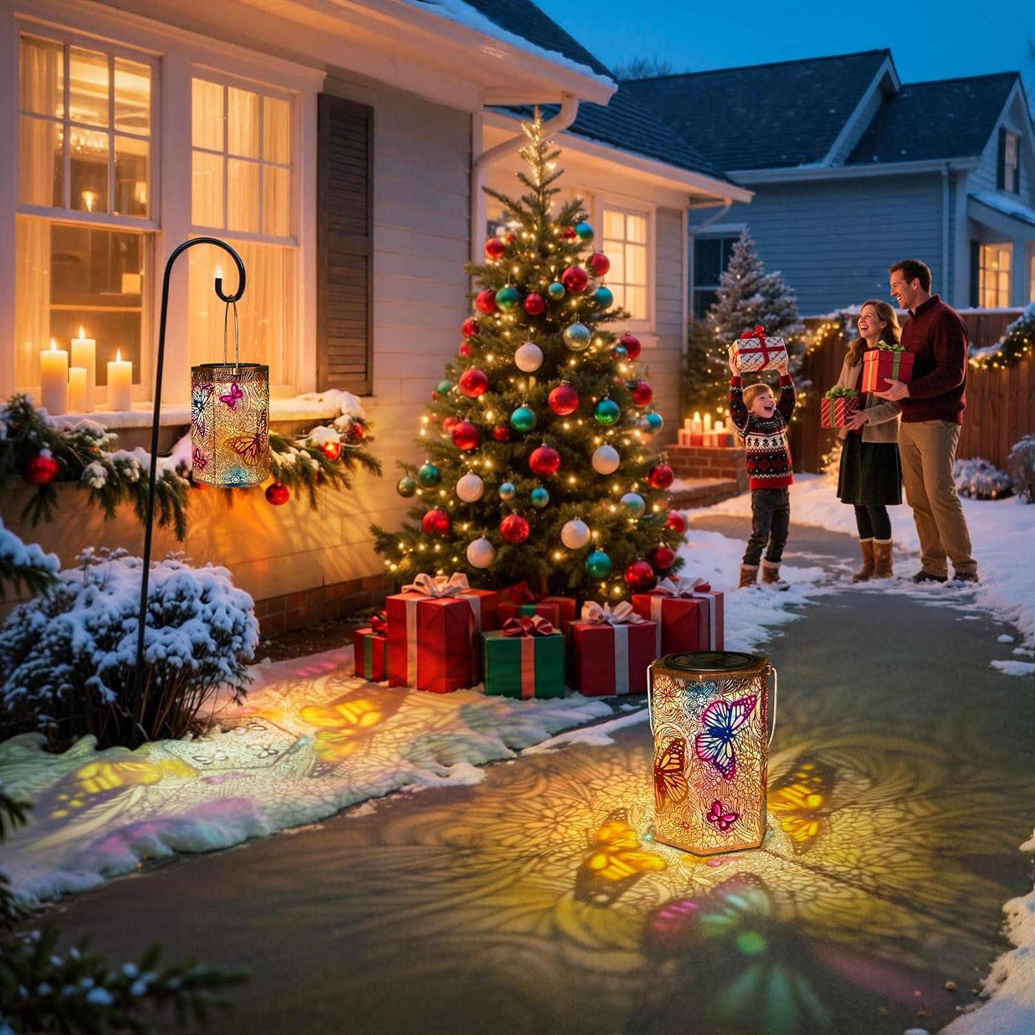 Paquete de 2 faroles solares de mariposa para exteriores, im - Imagen 2