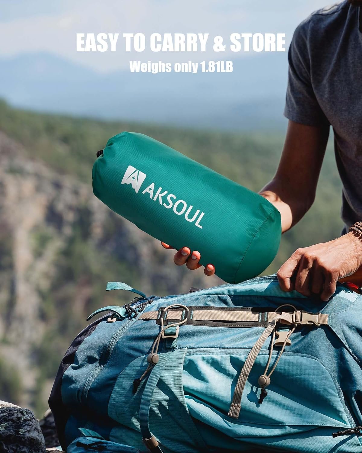 AKSOUL Colchoneta de dormir para acampar con almohada: extra - Imagen 7