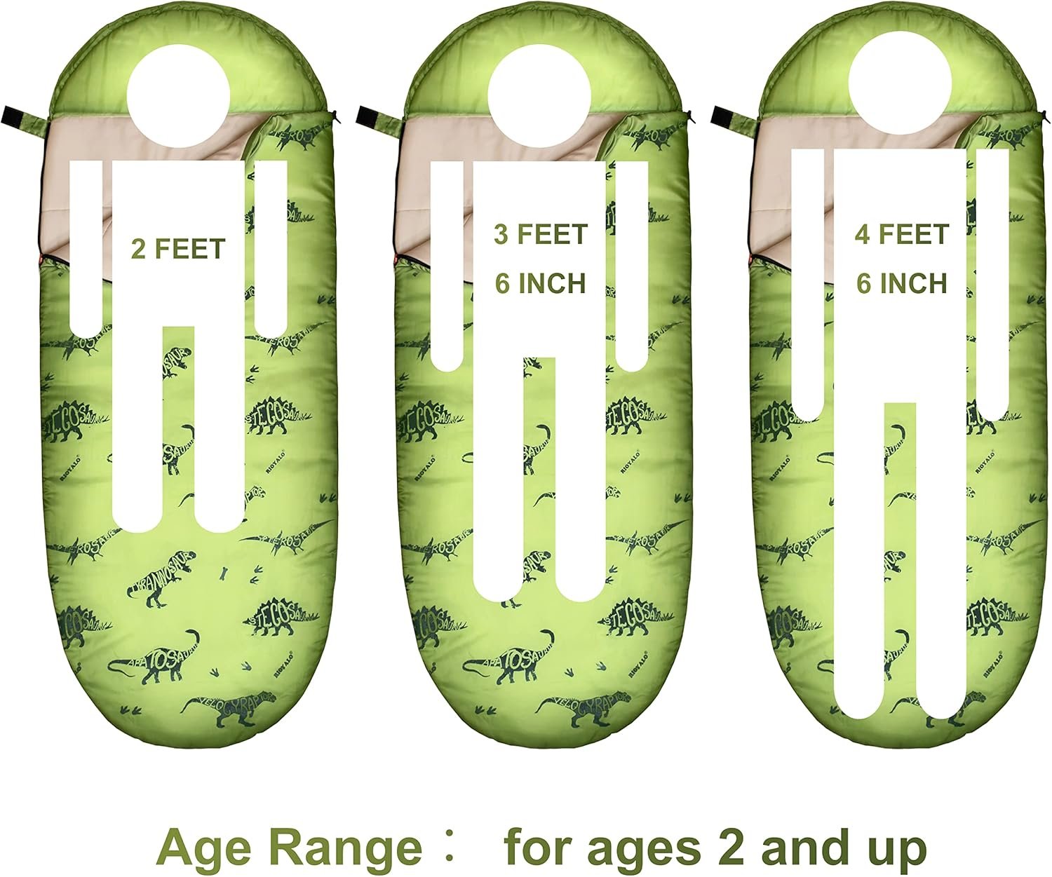 Saco de dormir de dinosaurio que brilla en la oscuridad para - Imagen 4